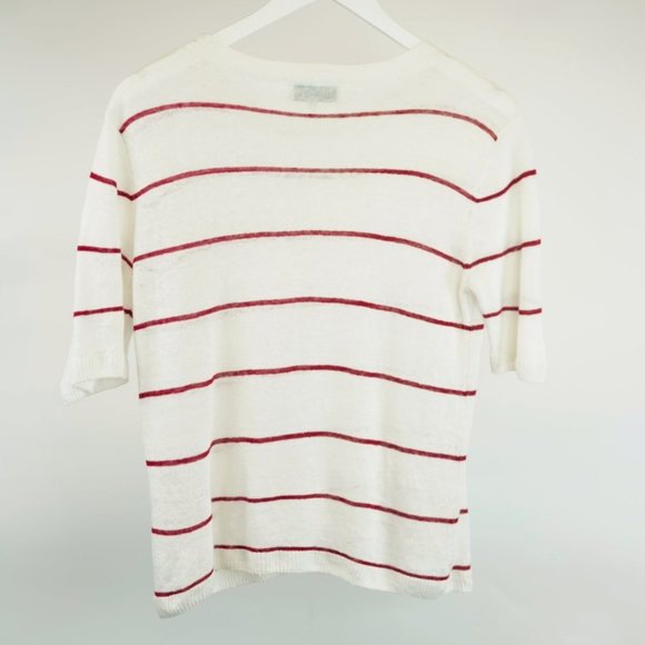 You Must Create Shelly White Striped Short-Sleeve Sweater - Picture 3 of 6